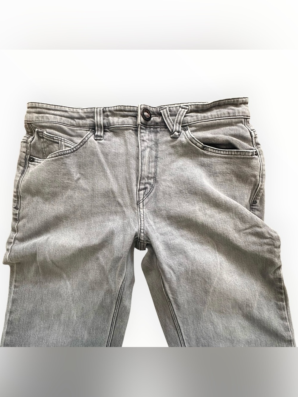 Volcom Men's Light Gray Straight Jeans